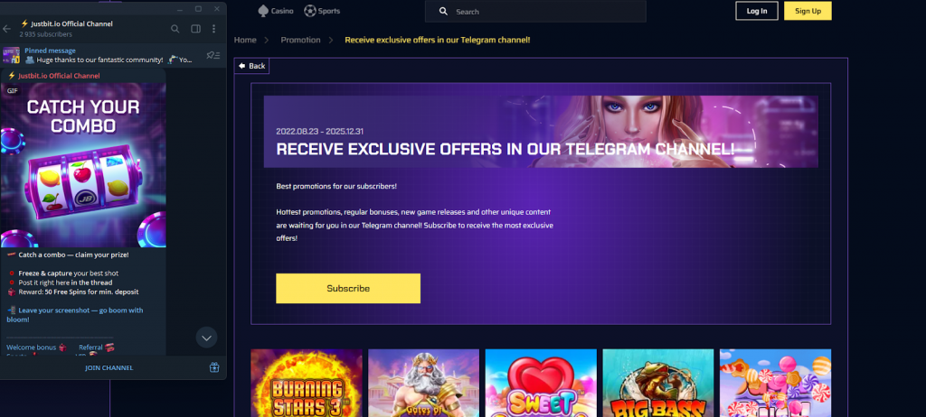 Justbit Telegram: official channel