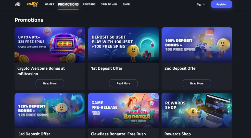 mBit promotions page