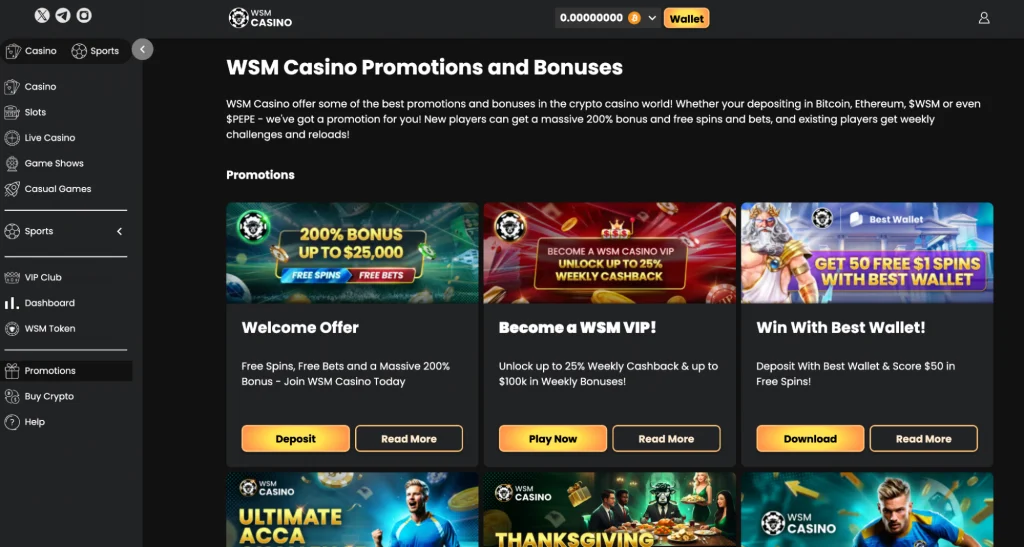 WSM Casino login
