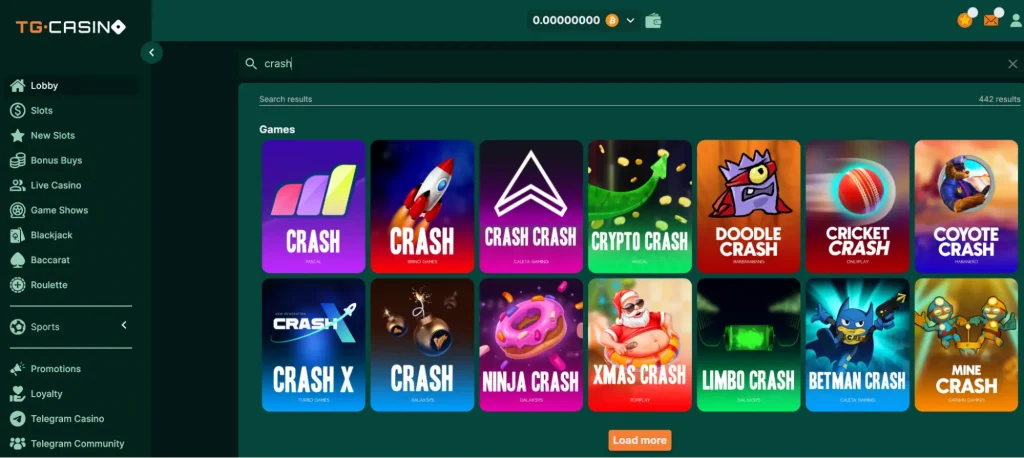 Crash gaming options