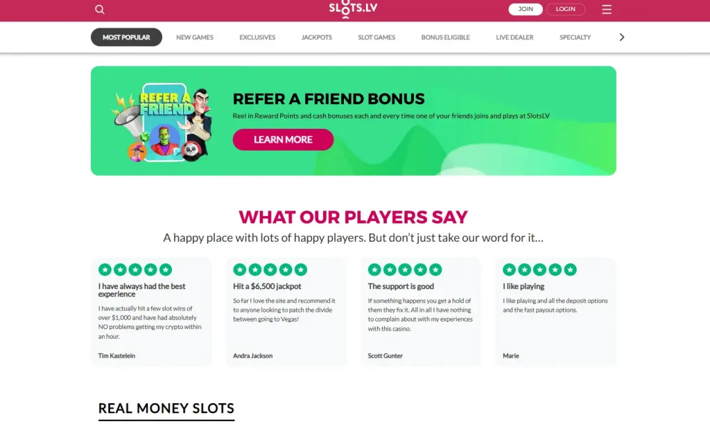 Main page testimonials