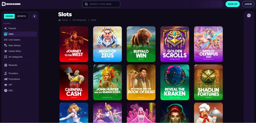Slot catalog
