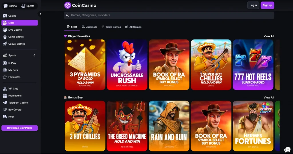 Slot machine catalog