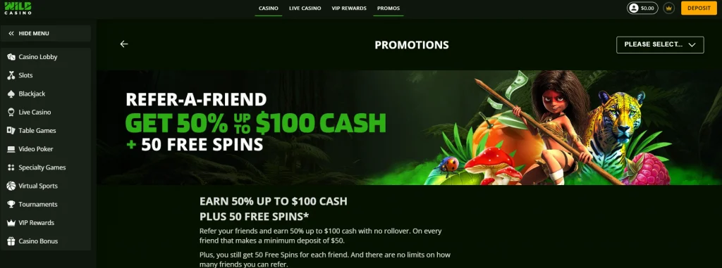 Wildcasino referral program