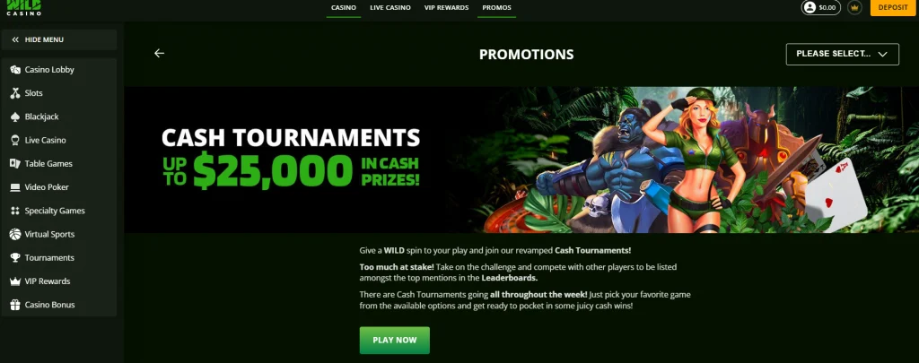 Wildcasino tournaments