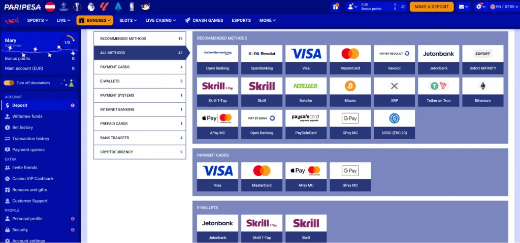 Balance replenishing methods