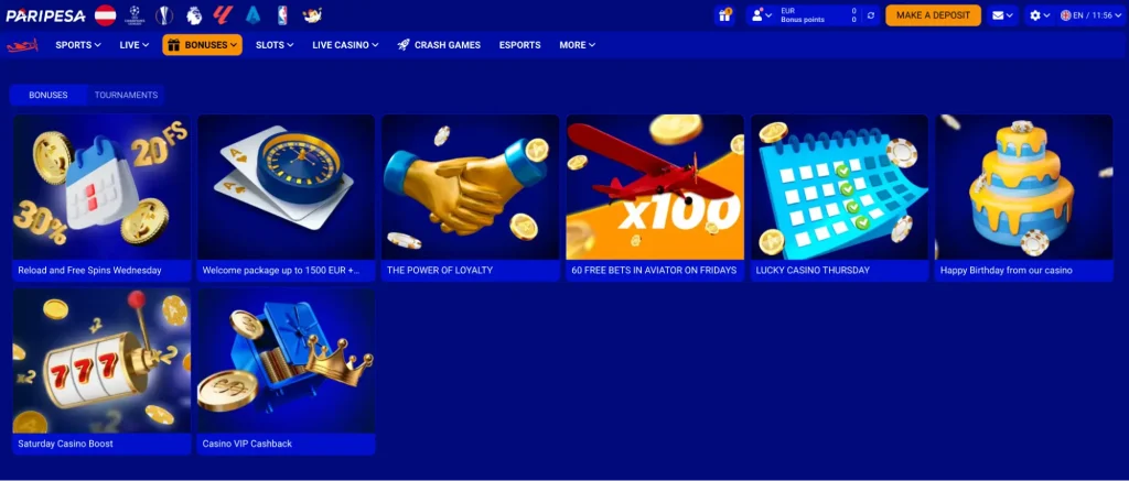 Bonuses and promos for casino players