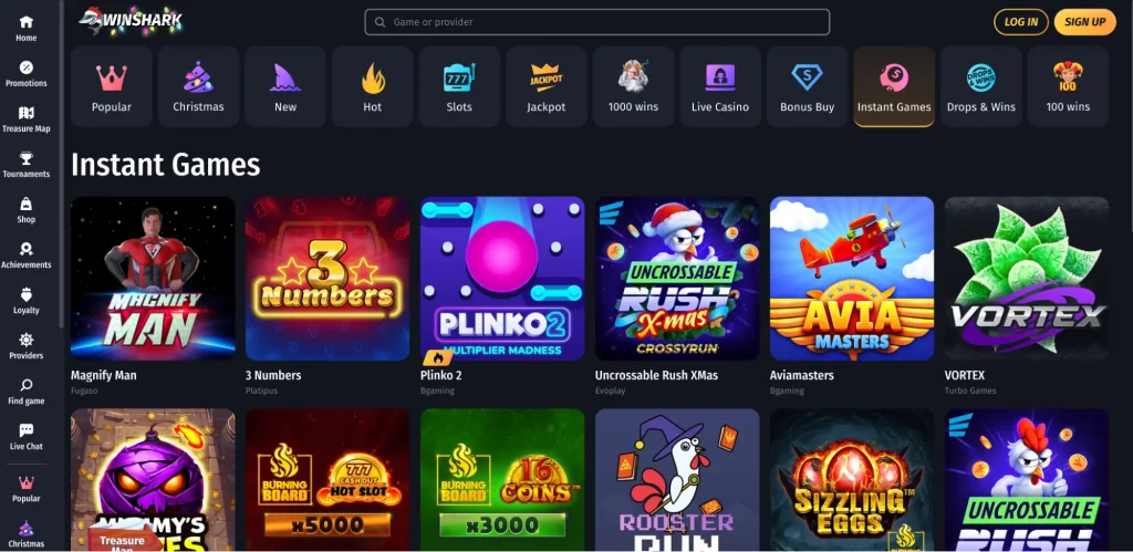 Fast games selection