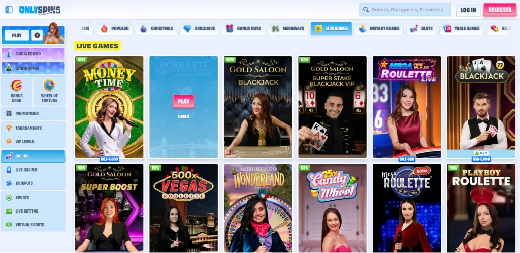 Over 500 games hosted by real dealers