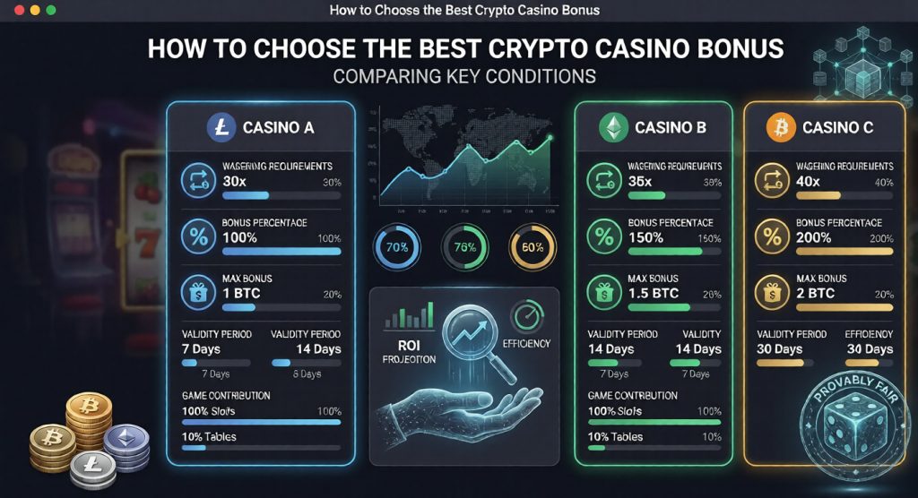 how to compare the best crypto casino bonus offers and wagering conditions