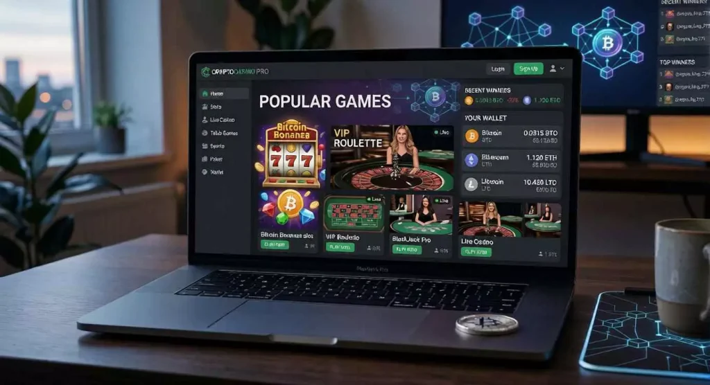 best crypto casino games including slots blackjack and roulette played with bitcoin